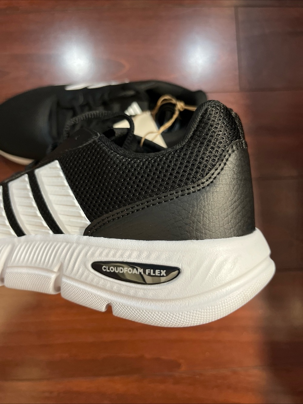 Womens 8.5 Adidas Cloudfoam Flex - Laces Black Shoe Sneaker Walking Running New - Picture 10 of 16